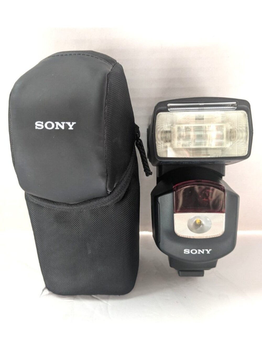 Sony HVL-F43M TTL Flash Speedlite for Sony Alpha Cameras + Case Tested Exc
